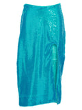 Ganni Sequin Midi Skirt — Turquoise
