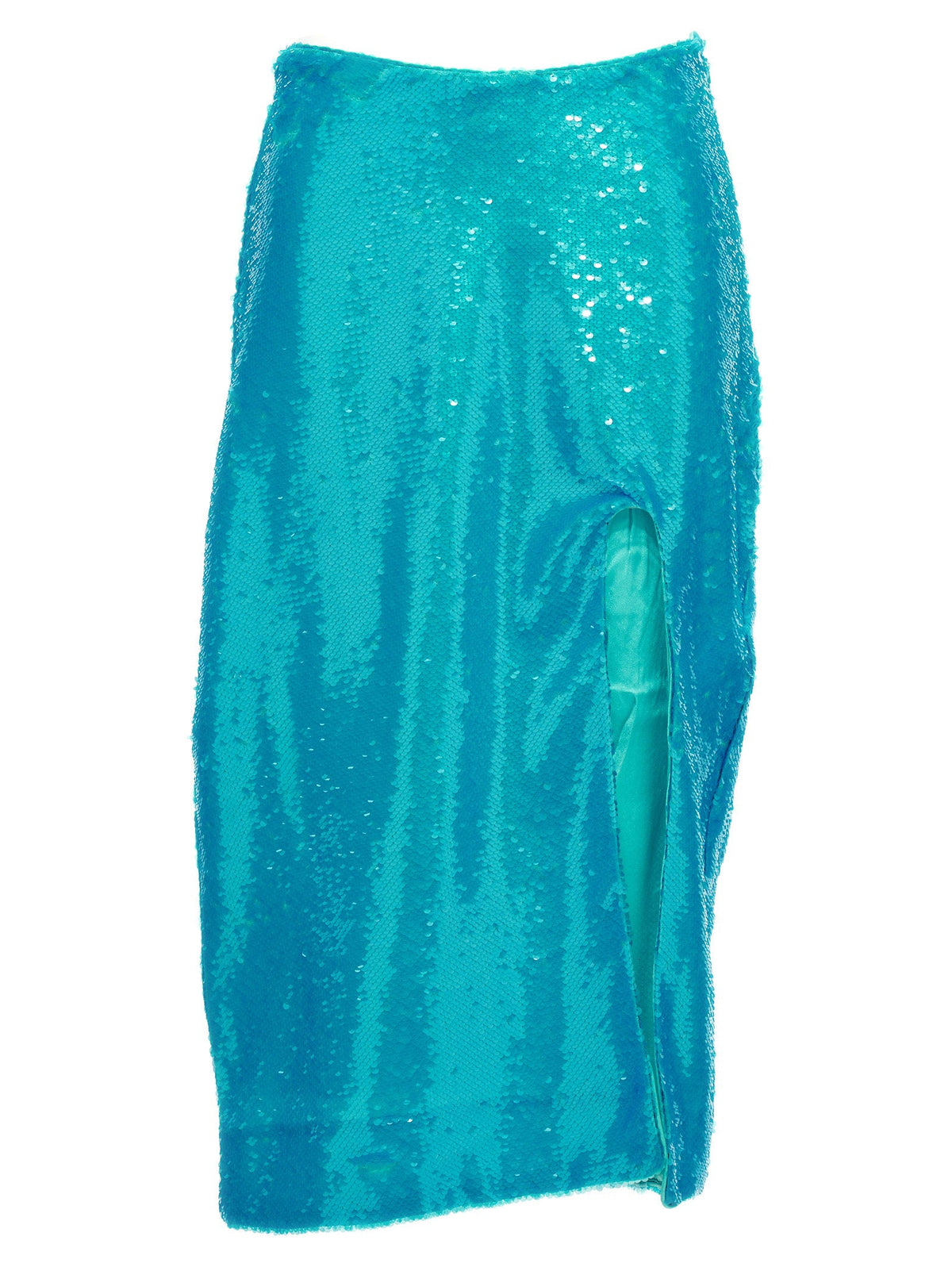 Ganni Sequin Midi Skirt — Turquoise