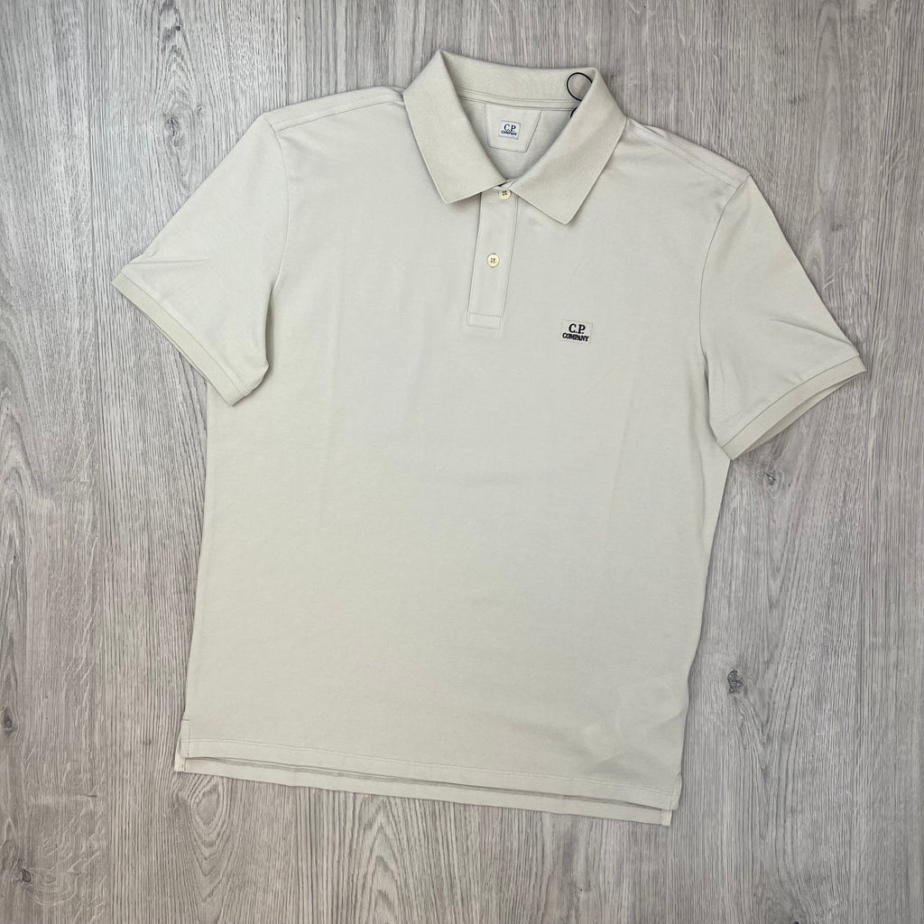 CP Company Piquet Polo Shirt - Silver Birch
