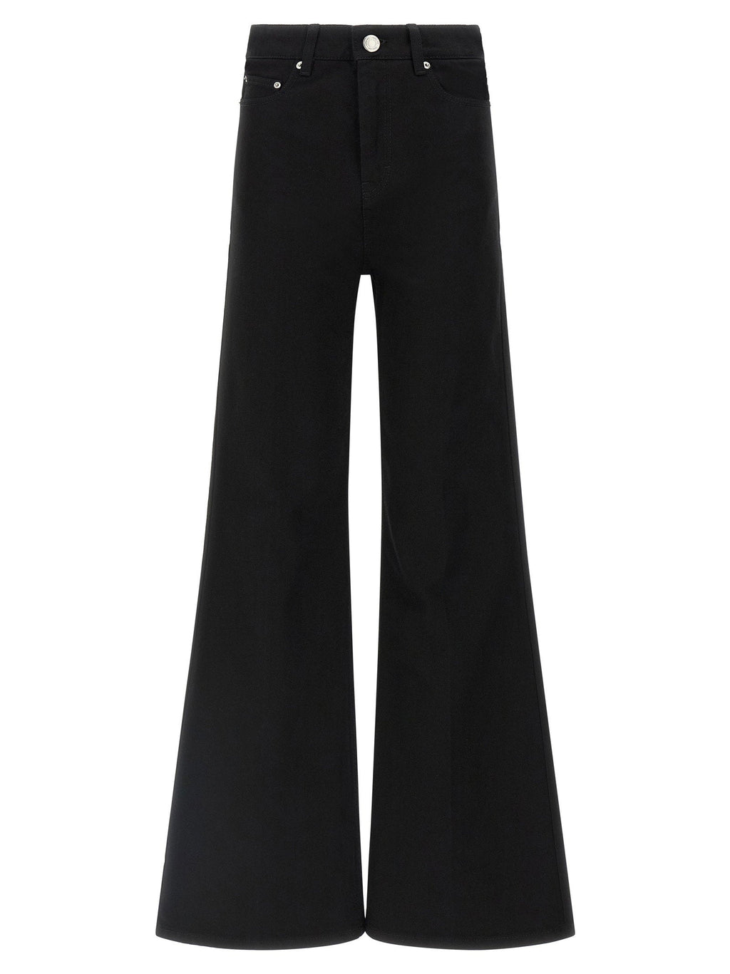 Ami Paris Flared-Leg Cotton Jeans — Black
