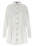 Balmain Cotton Poplin Chemisier Shirt Dress — White