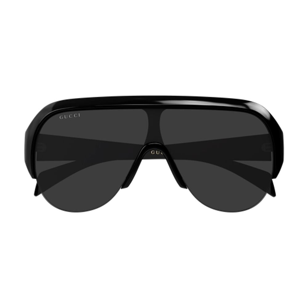 Gucci Eyewear GG2023S Geometric-Frame Logo-Embossed Sunglasses — Black