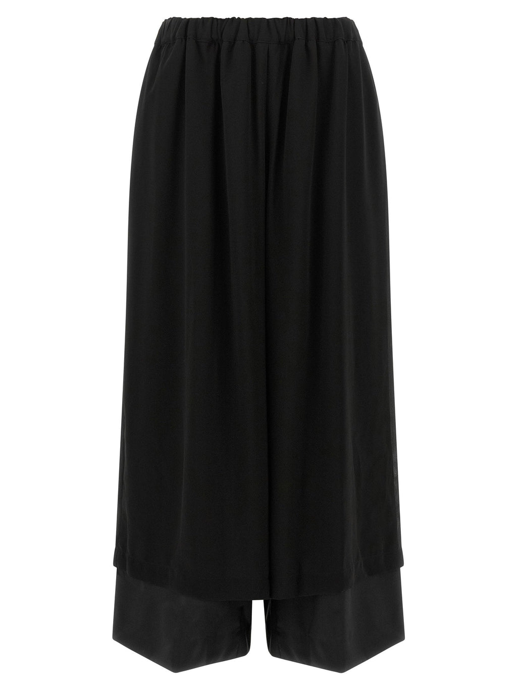 Comme Des Garcons Layered-Hem Wool Trousers — Black