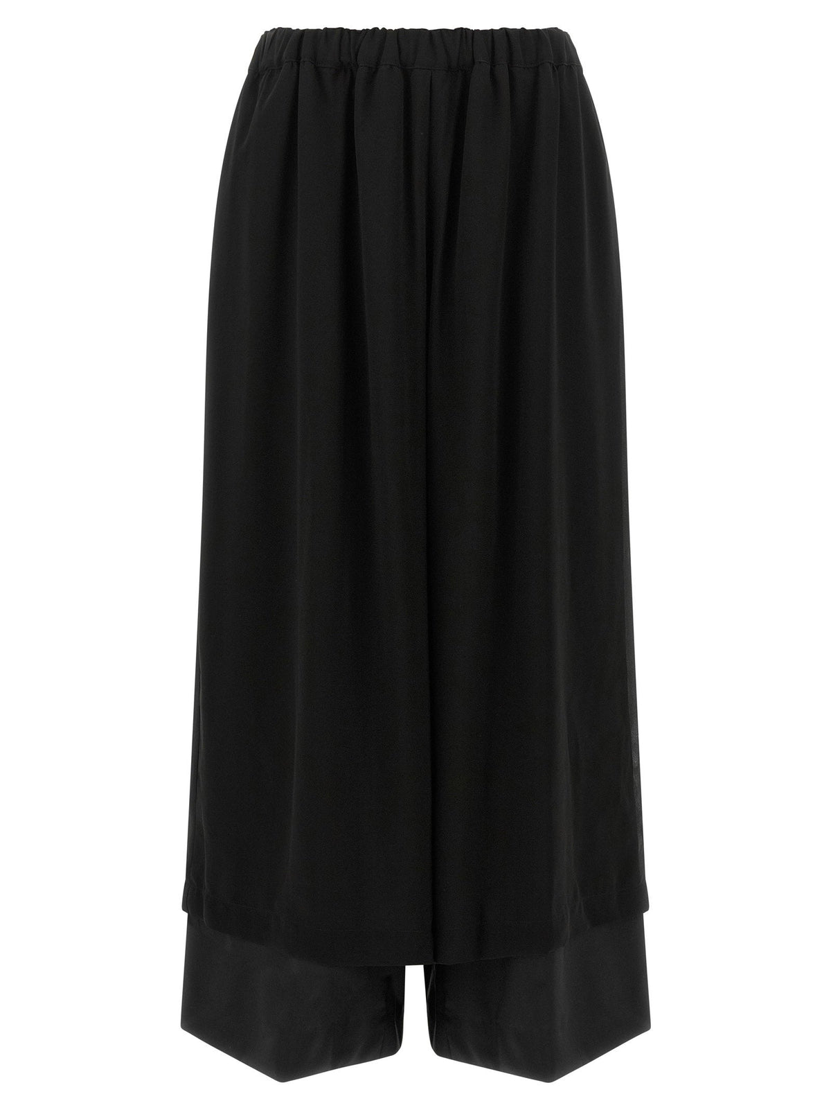 Comme Des Garcons Layered-Hem Wool Trousers — Black