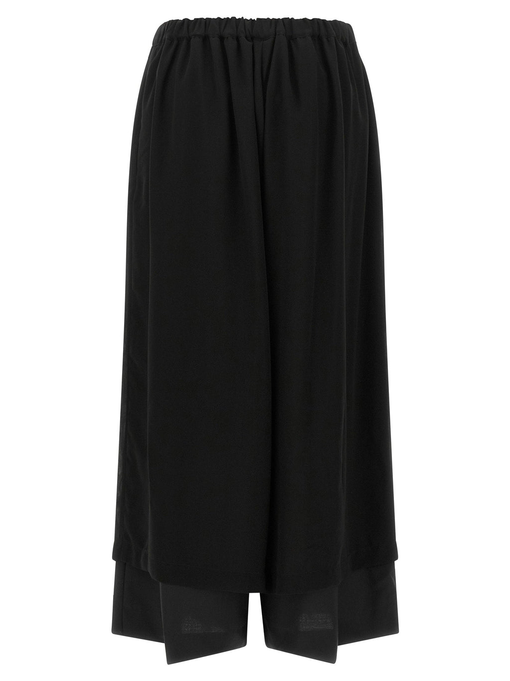 Comme Des Garcons Layered-Hem Wool Trousers — Black