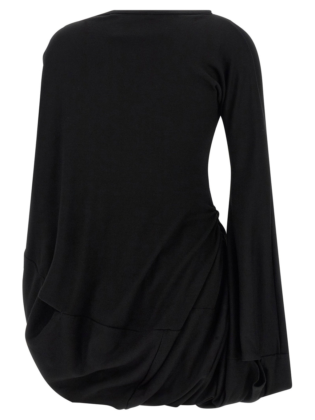 Junya Watanabe Asymmetrical Draped Wool Blouse — Black