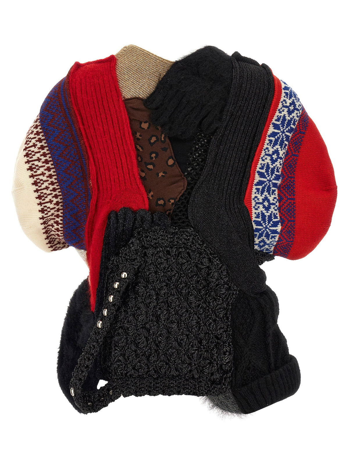 Junya Watanabe Patchwork Jacquard Cardigan — Black