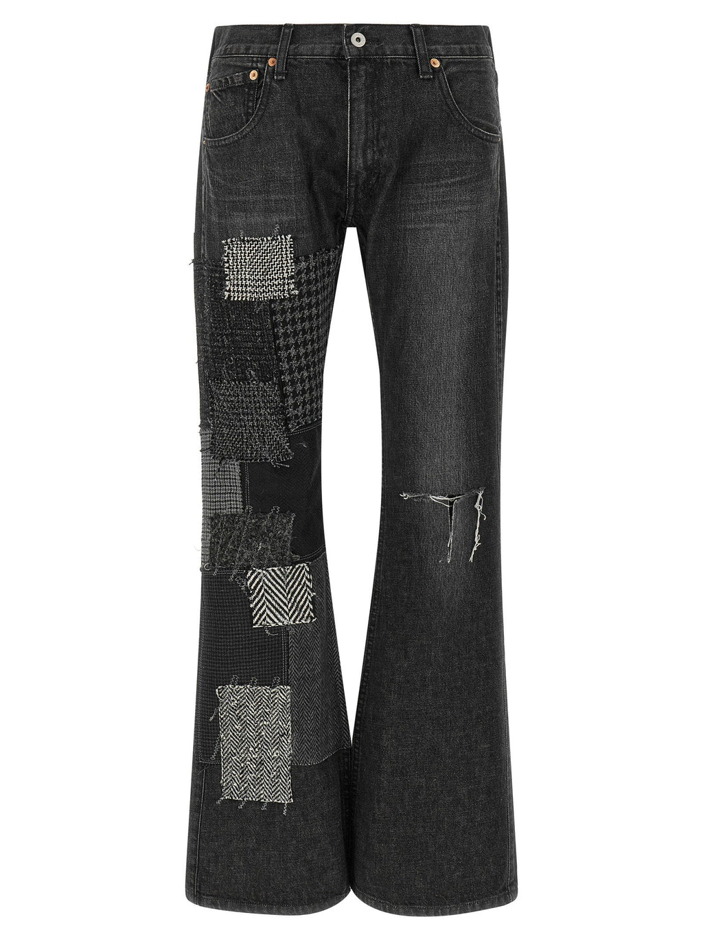 Junya Watanabe Patchwork Deconstructed Jeans — Gray