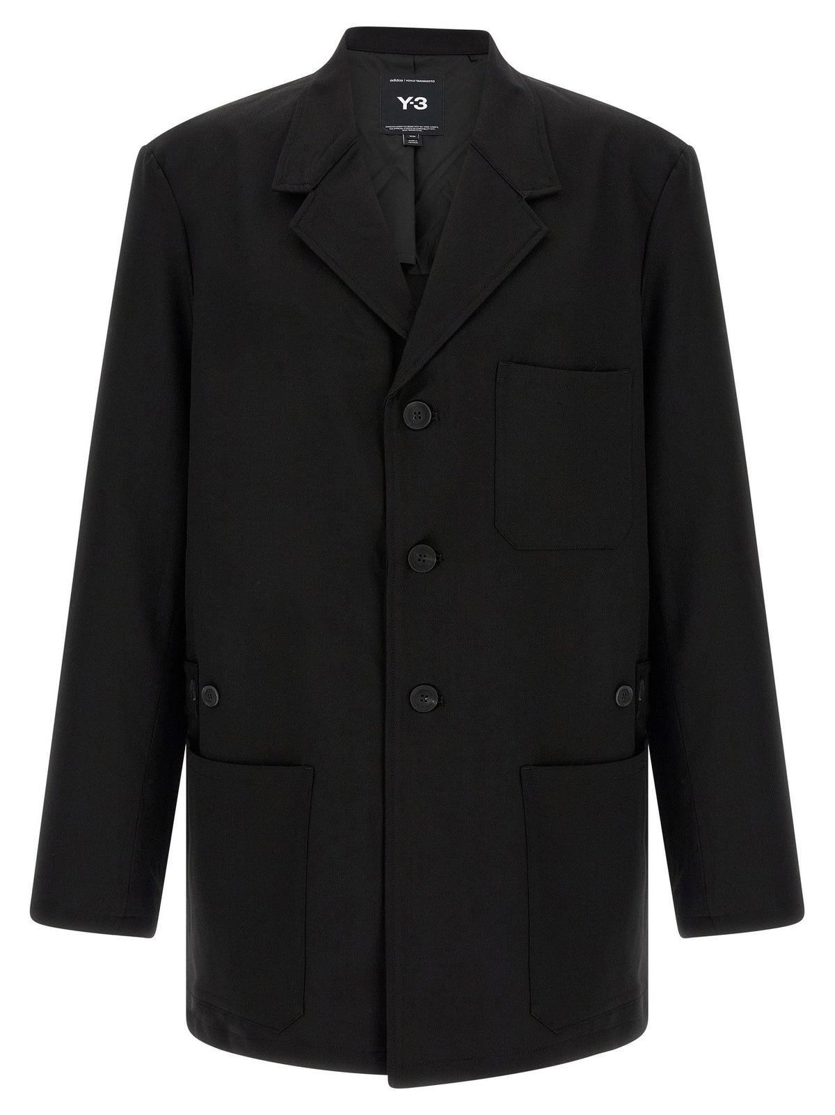 Y-3 Wool Blend Workwear Jacket — Black