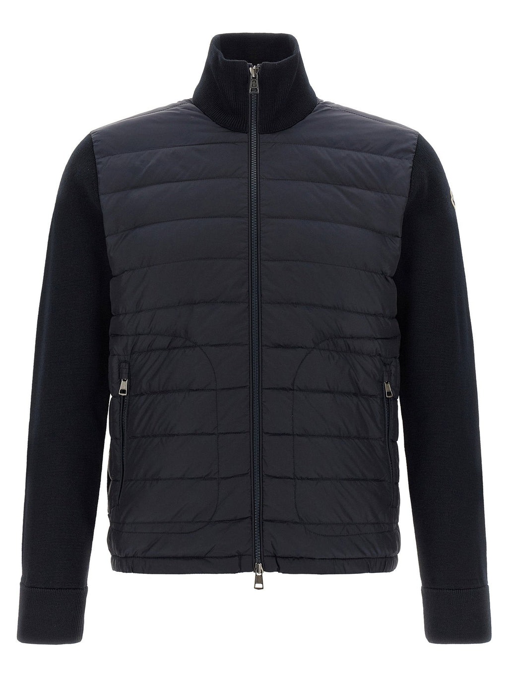 Moncler Quilted Hybrid Padded Cardigan — Black