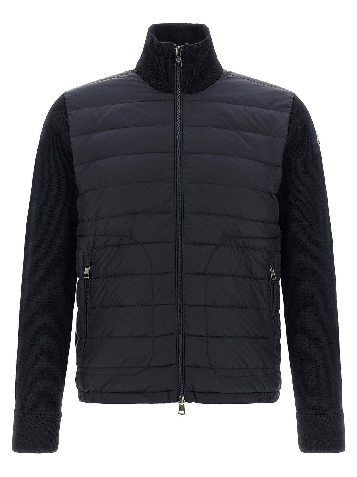 Moncler Quilted Hybrid Padded Cardigan — Black