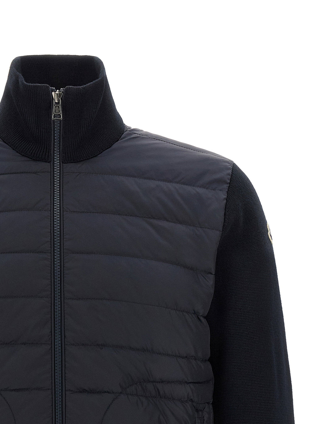 Moncler Quilted Hybrid Padded Cardigan — Black