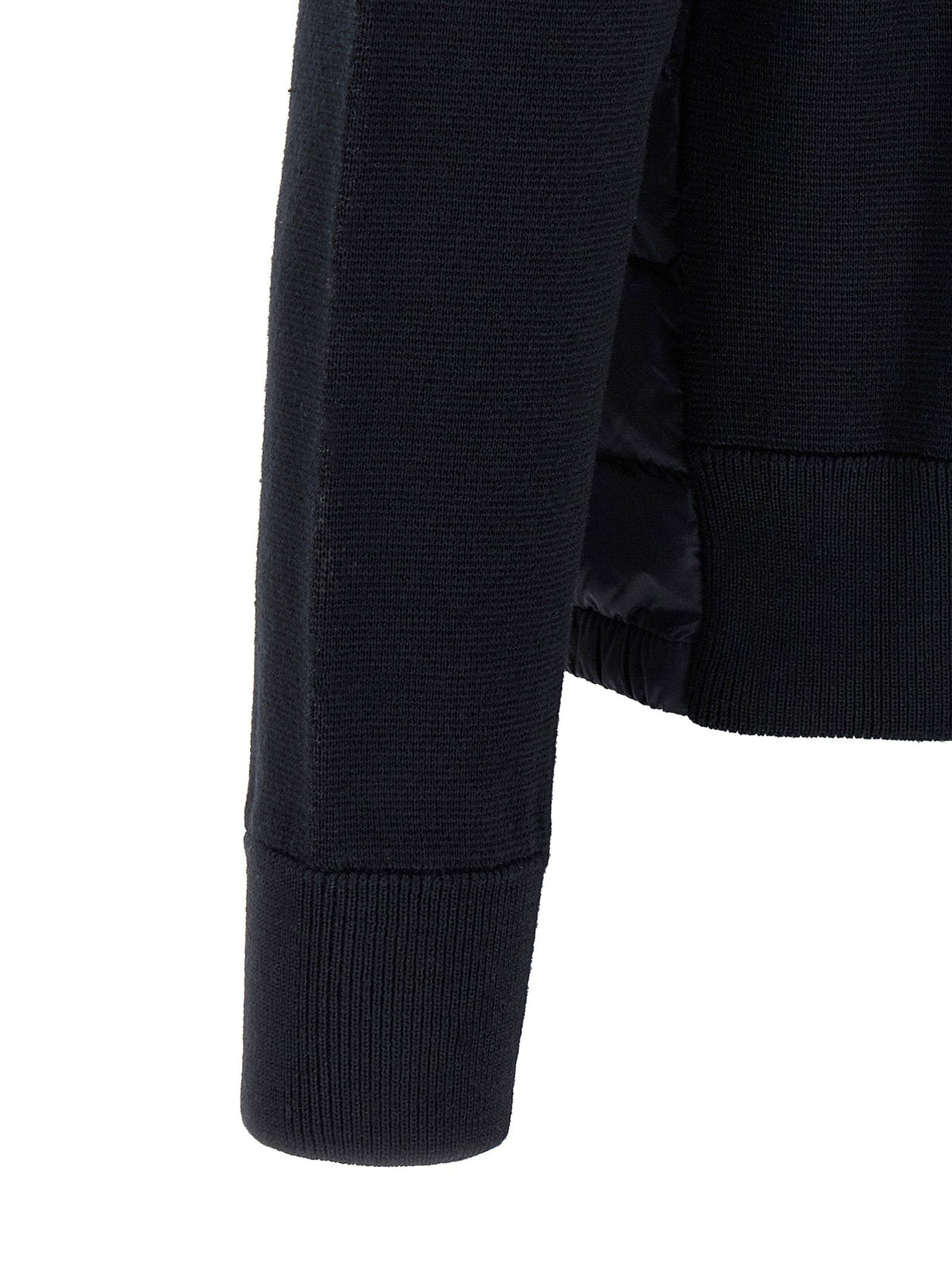 Moncler Quilted Hybrid Padded Cardigan — Black