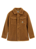 Moncler Enfant Teddy-Effect Fleece Shirt — Camel