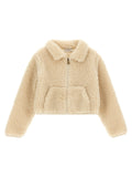 Moncler Enfant Teddy-Effect Fleece Sweatshirt — Ivory