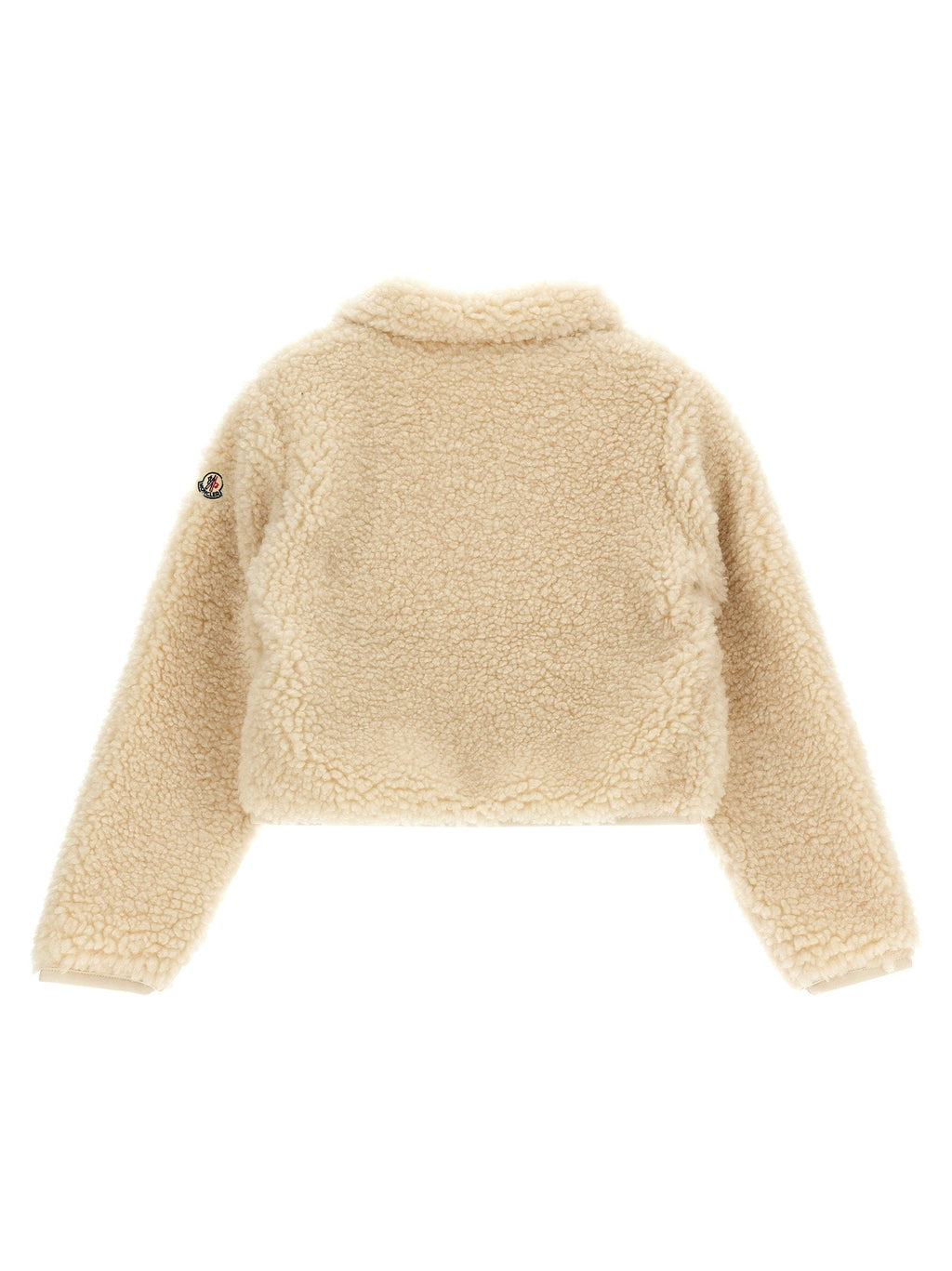 Moncler Enfant Teddy-Effect Fleece Sweatshirt — Ivory