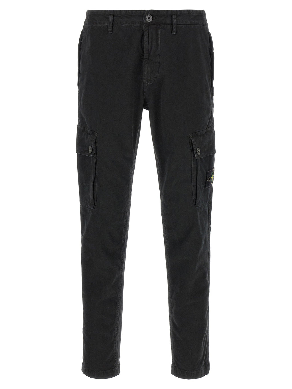 Stone Island Stretch Cotton Canvas Cargo Pants — Black