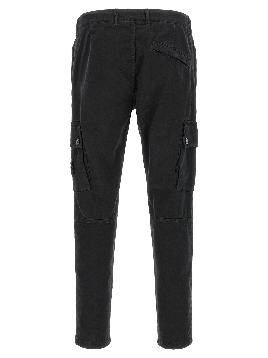 Stone Island Stretch Cotton Canvas Cargo Pants — Black