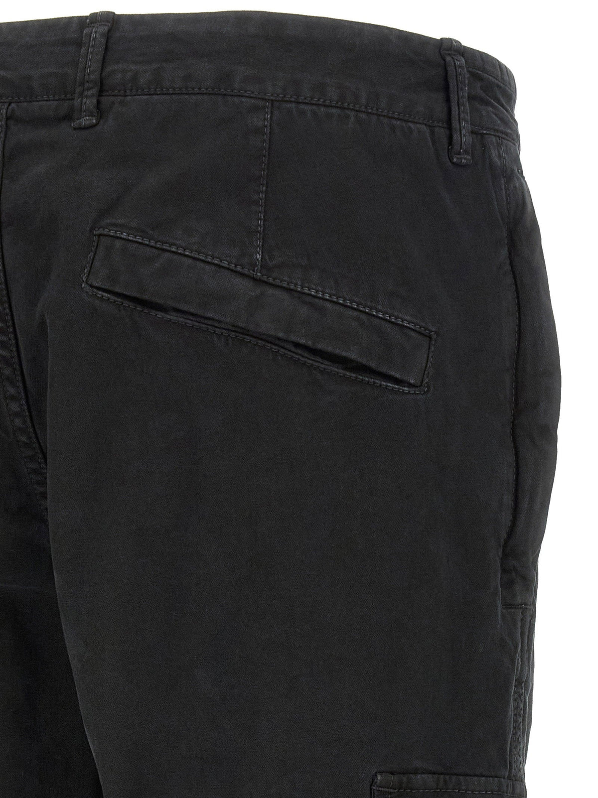 Stone Island Stretch Cotton Canvas Cargo Pants — Black