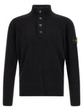Stone Island Wool Half-Zip Sweater — Black