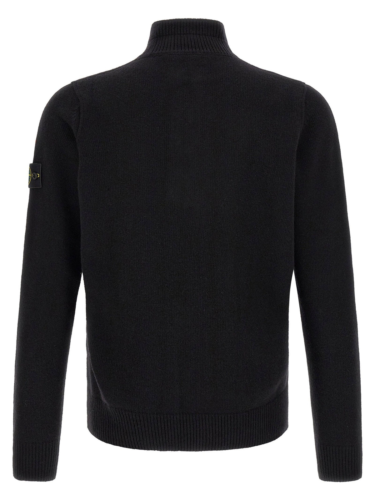 Stone Island Wool Half-Zip Sweater — Black