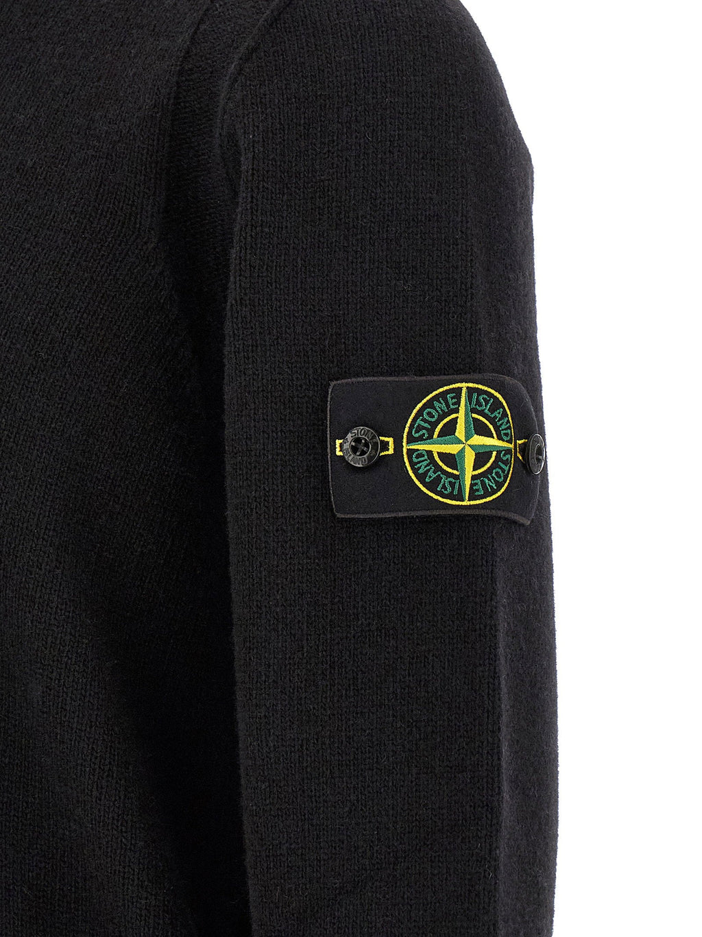 Stone Island Wool Half-Zip Sweater — Black
