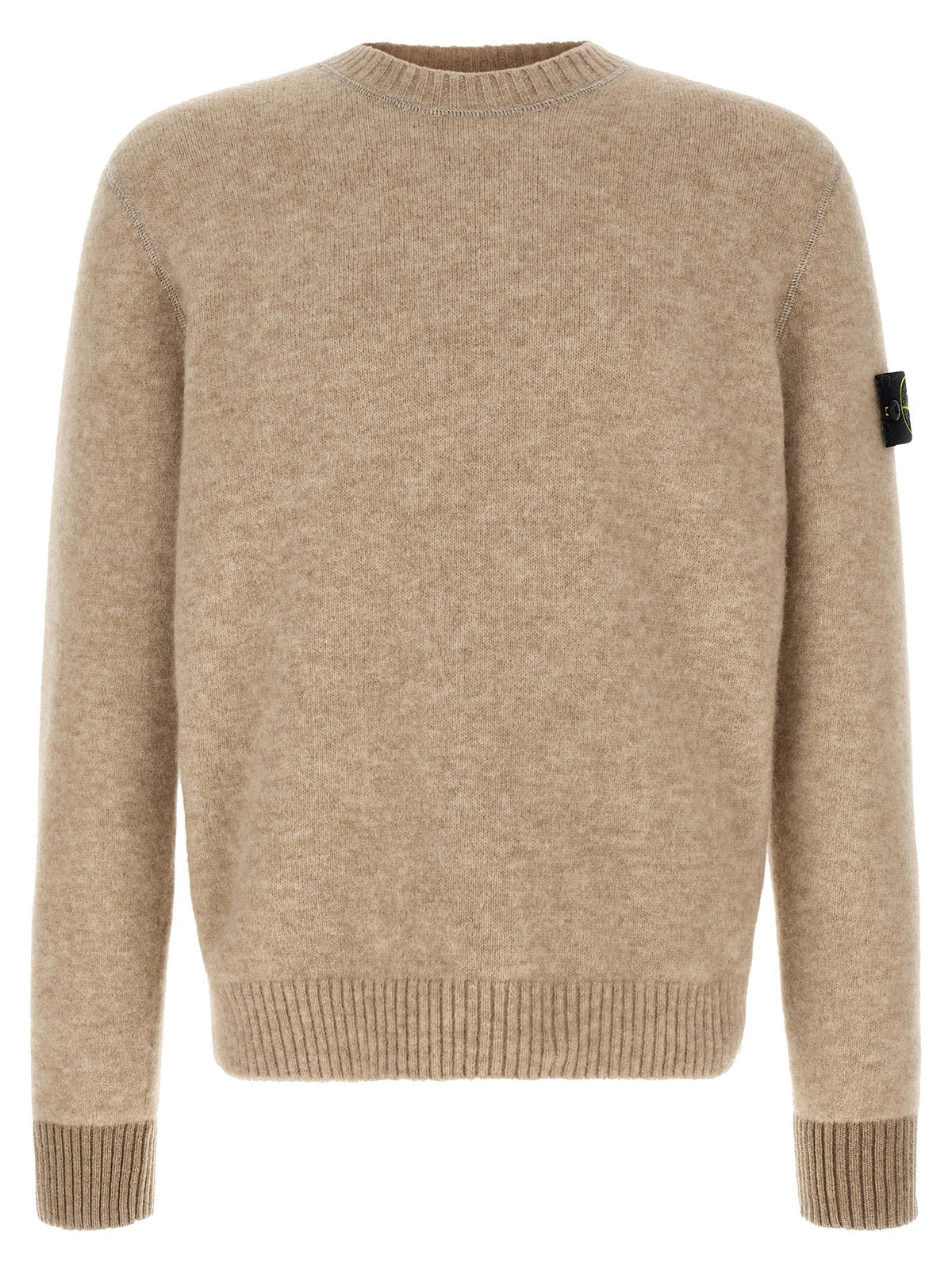 Stone Island Alpaca-Wool Blend Crew Neck Sweater — Beige