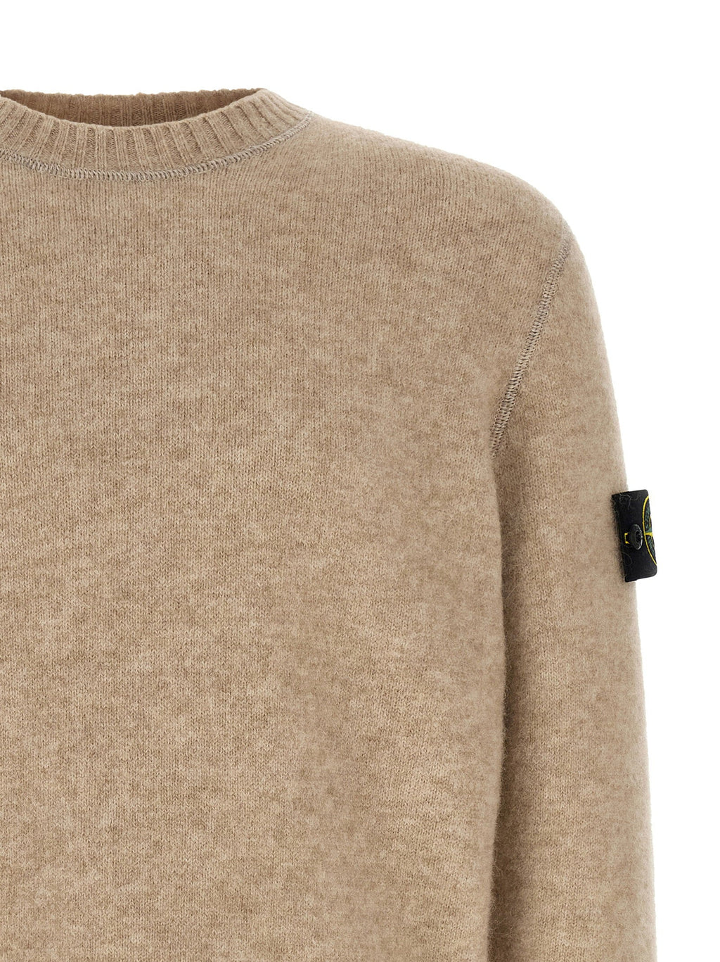 Stone Island Alpaca-Wool Blend Crew Neck Sweater — Beige
