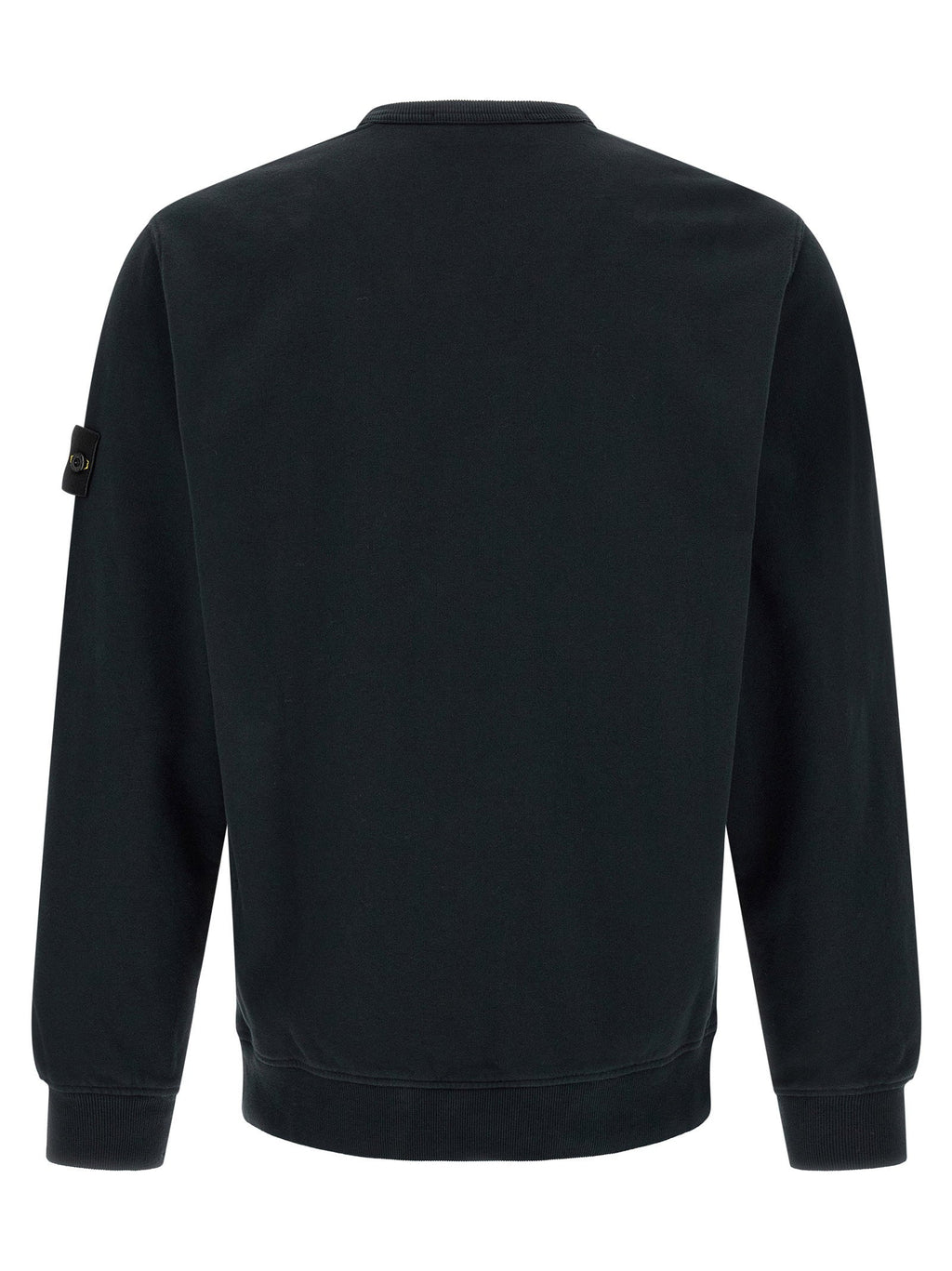 Stone Island Badge Logo Crew Neck Sweatshirt — Black