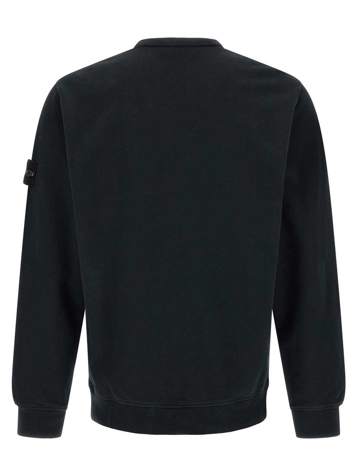 Stone Island Badge Logo Crew Neck Sweatshirt — Black