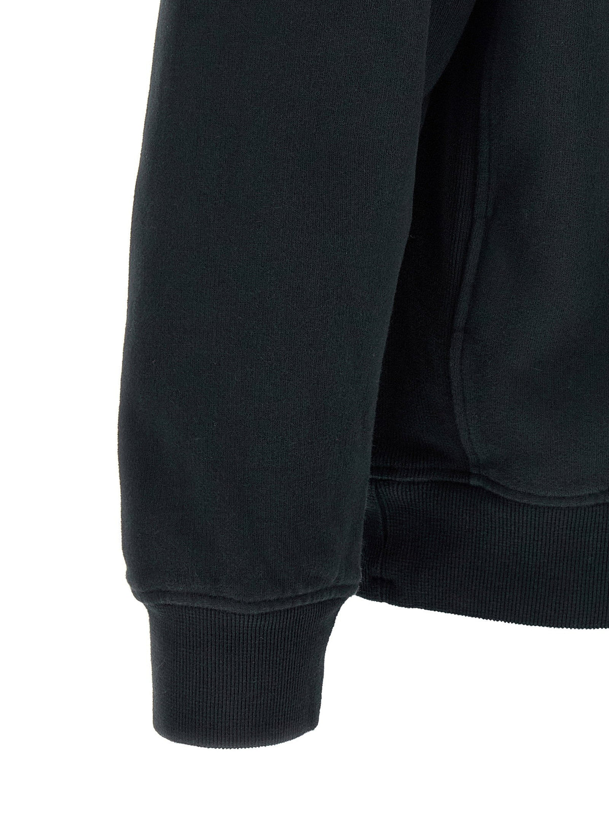 Stone Island Badge Logo Crew Neck Sweatshirt — Black