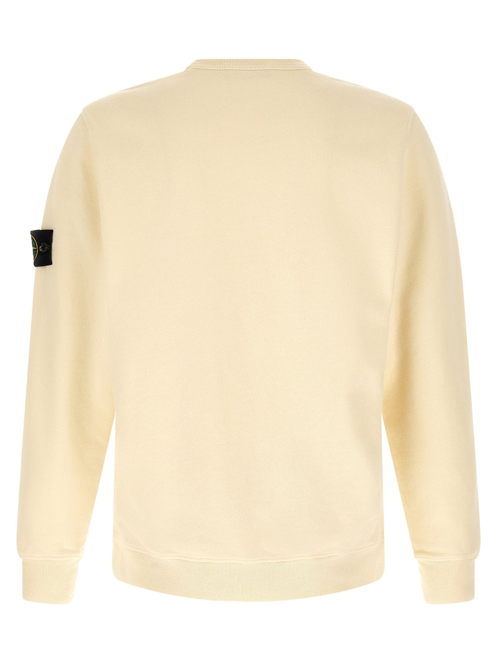 Stone Island Badge Logo Cotton Jersey Sweatshirt — Ivory
