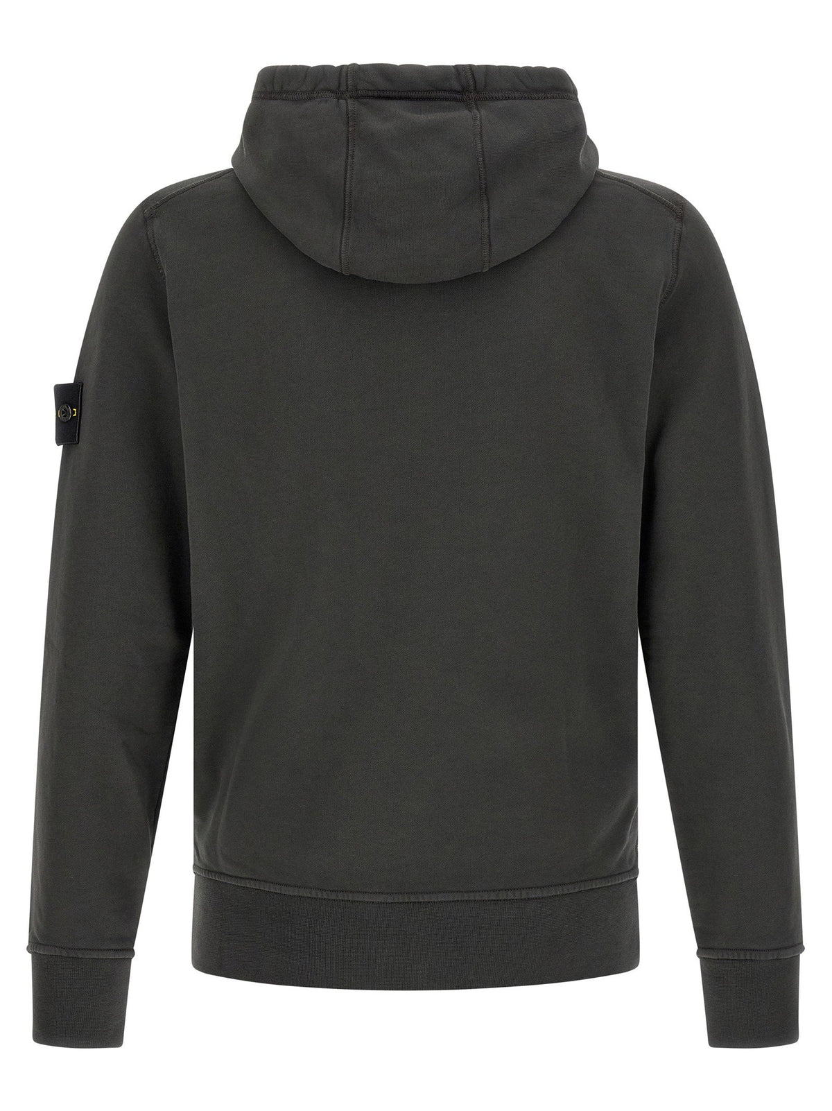 Stone Island Organic Cotton, Garment-Dyed Hoodie — Grey