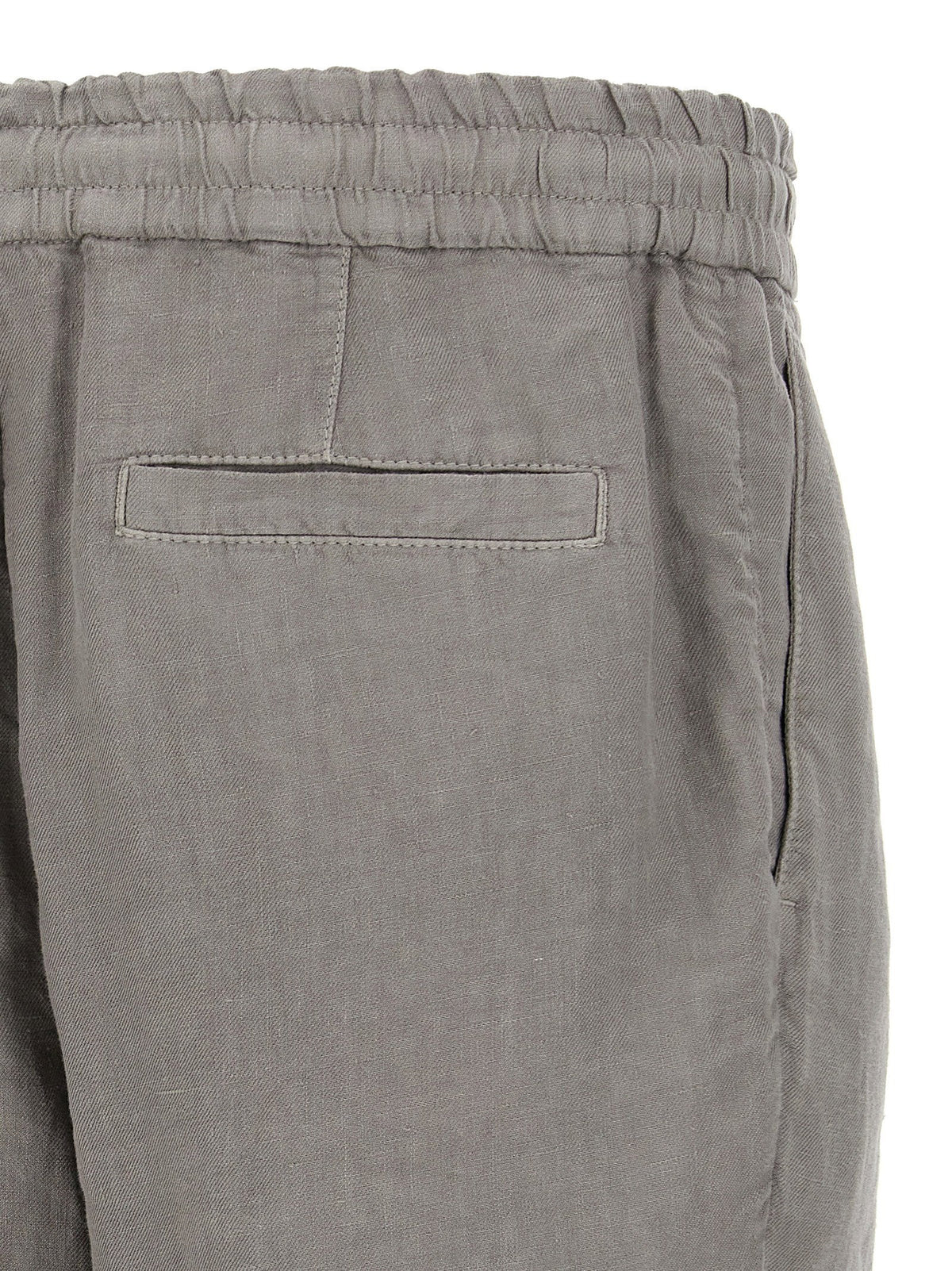 Brunello Cucinelli Garment-Dyed Linen Bermuda Shorts — Gray