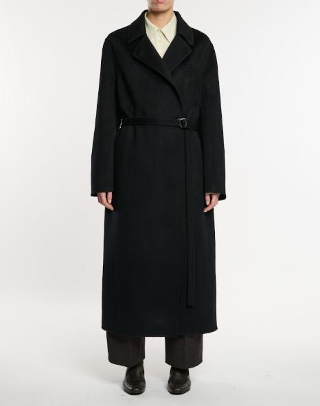 Studio Nicholson Double-Faced Wool Coat — Black