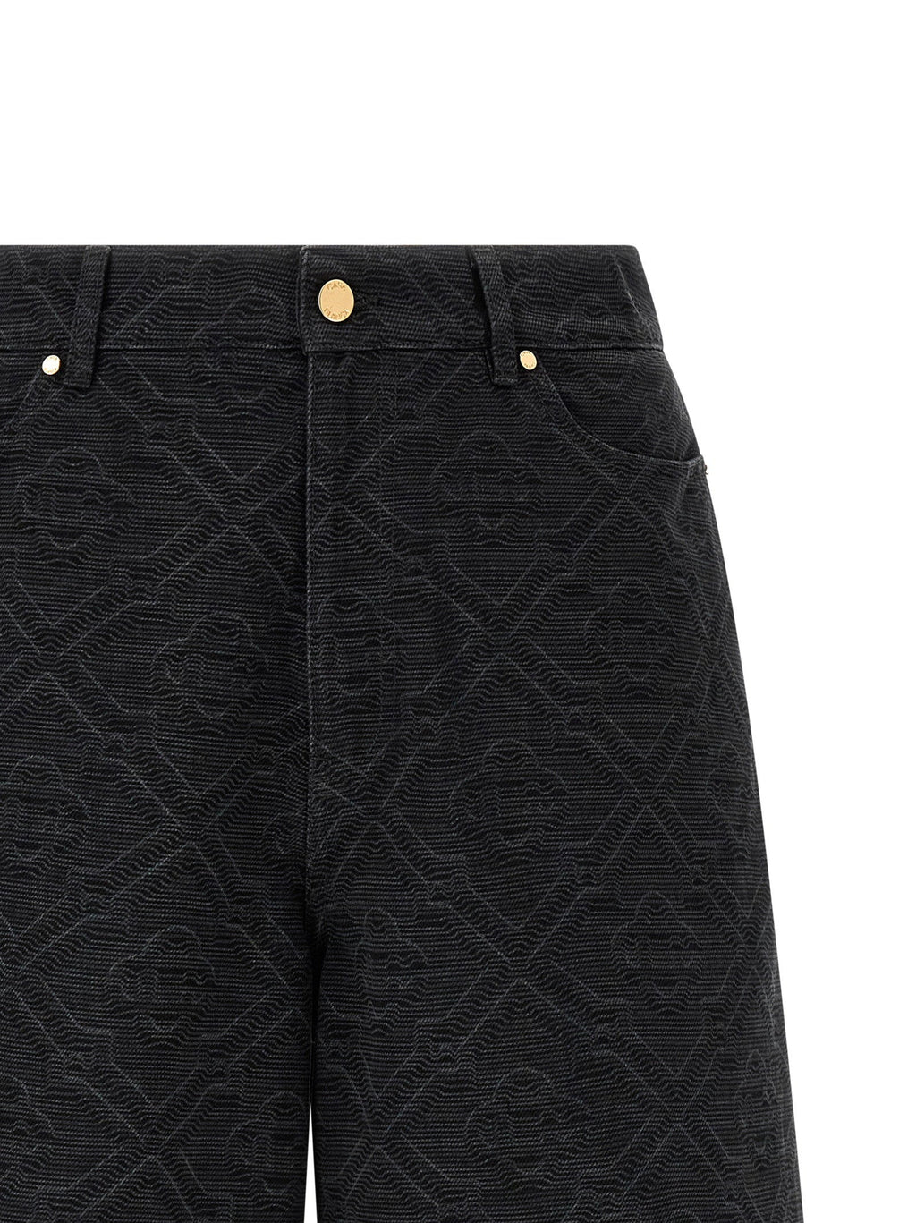 Casablanca Laser Monogram Denim Bermuda Shorts — Black