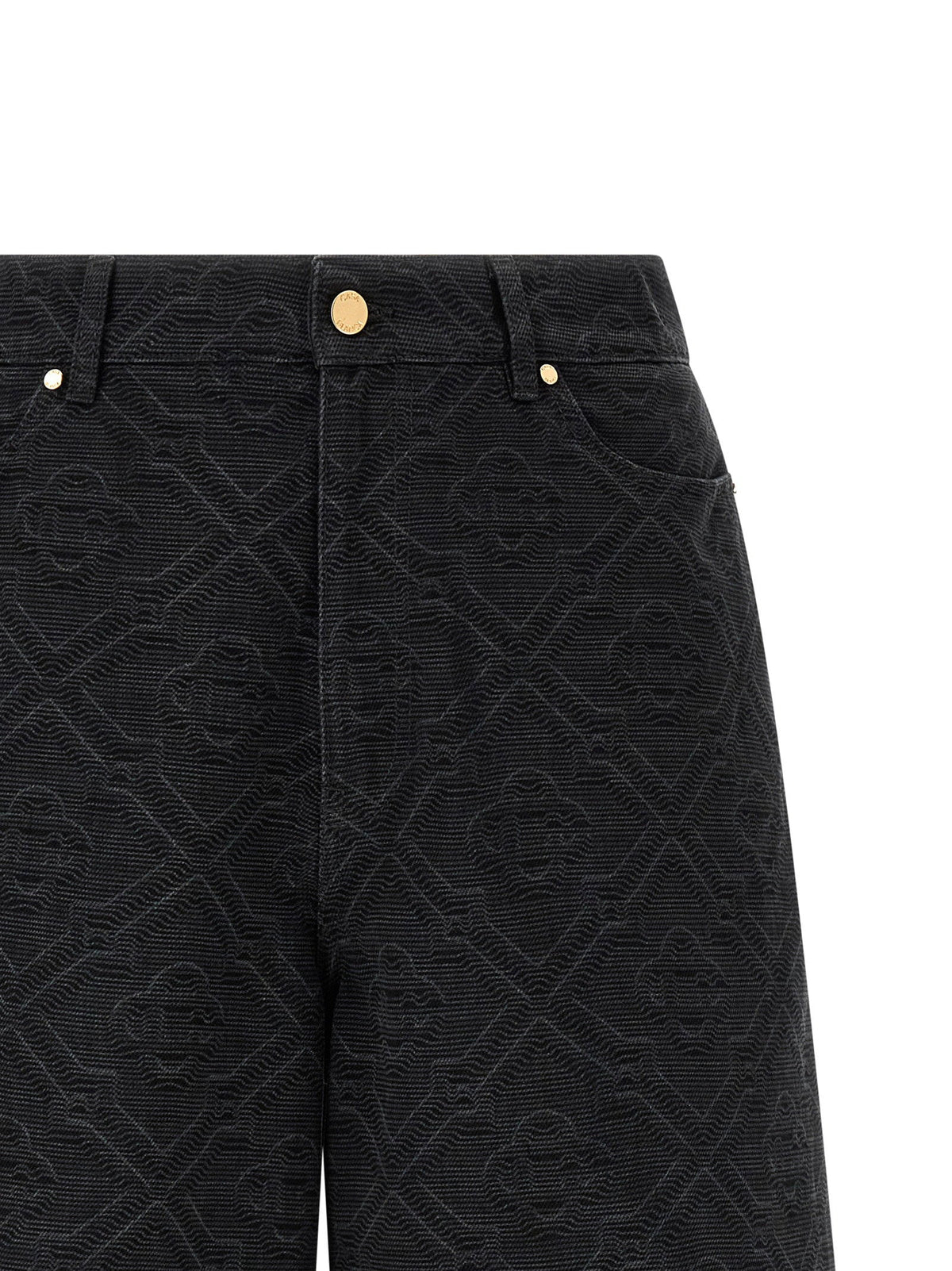 Casablanca Laser Monogram Denim Bermuda Shorts — Black
