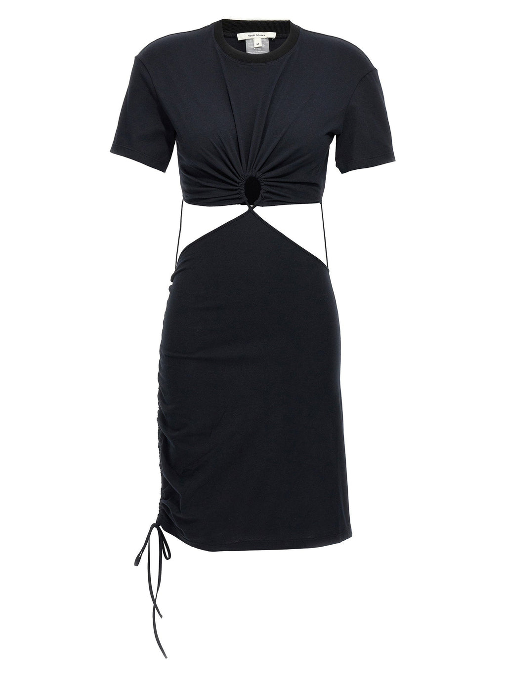 Nensi Dojaka Cut-Out Cotton Dress — Black