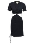 Nensi Dojaka Cut-Out Cotton Dress — Black