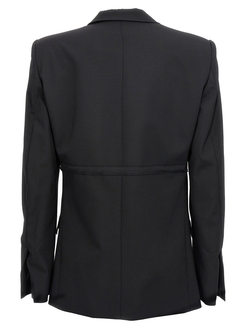 Nensi Dojaka Double-Breasted Wool Blazer — Black