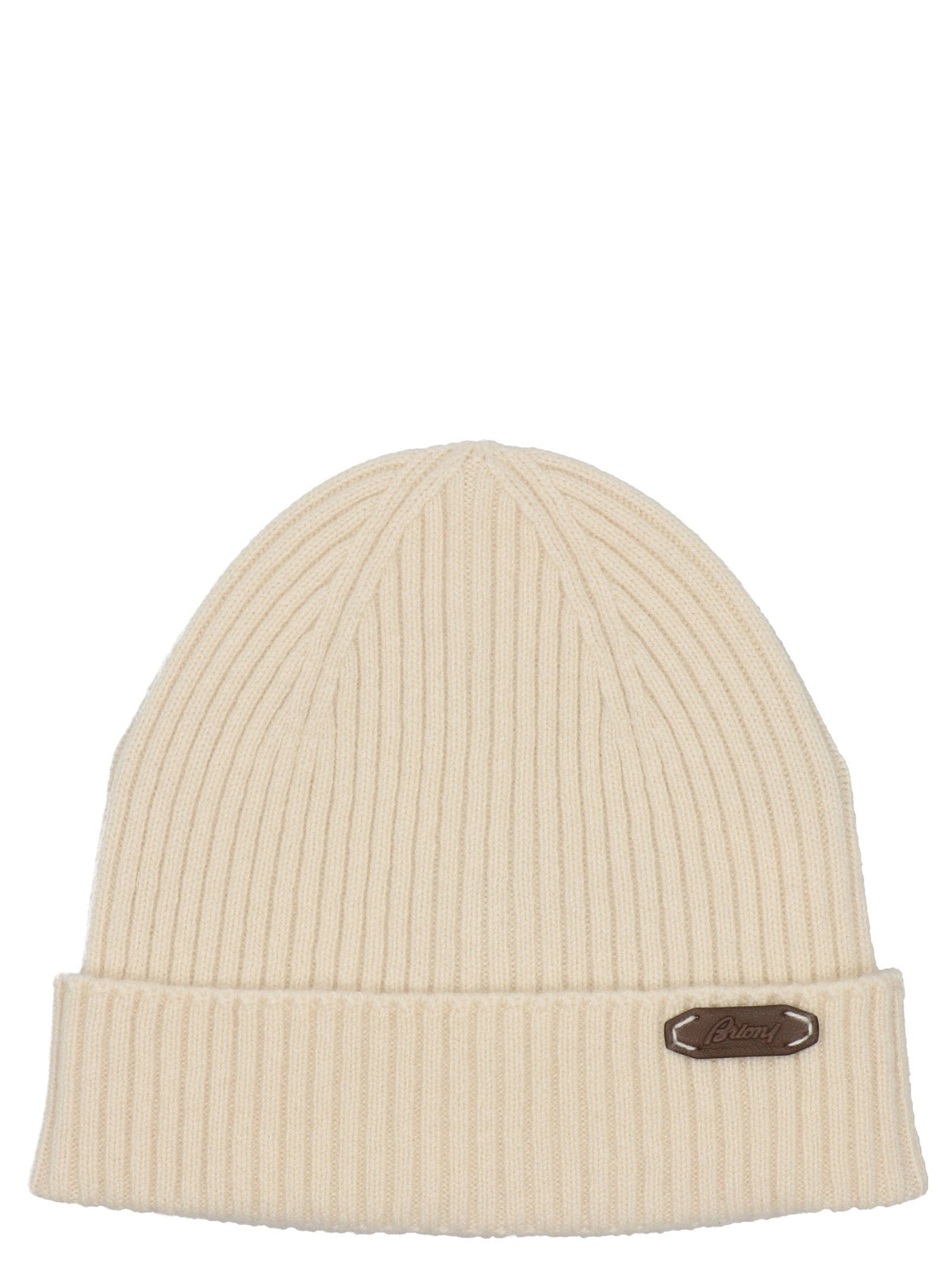 Brioni Cashmere Fisherman's Rib Beanie — Cream