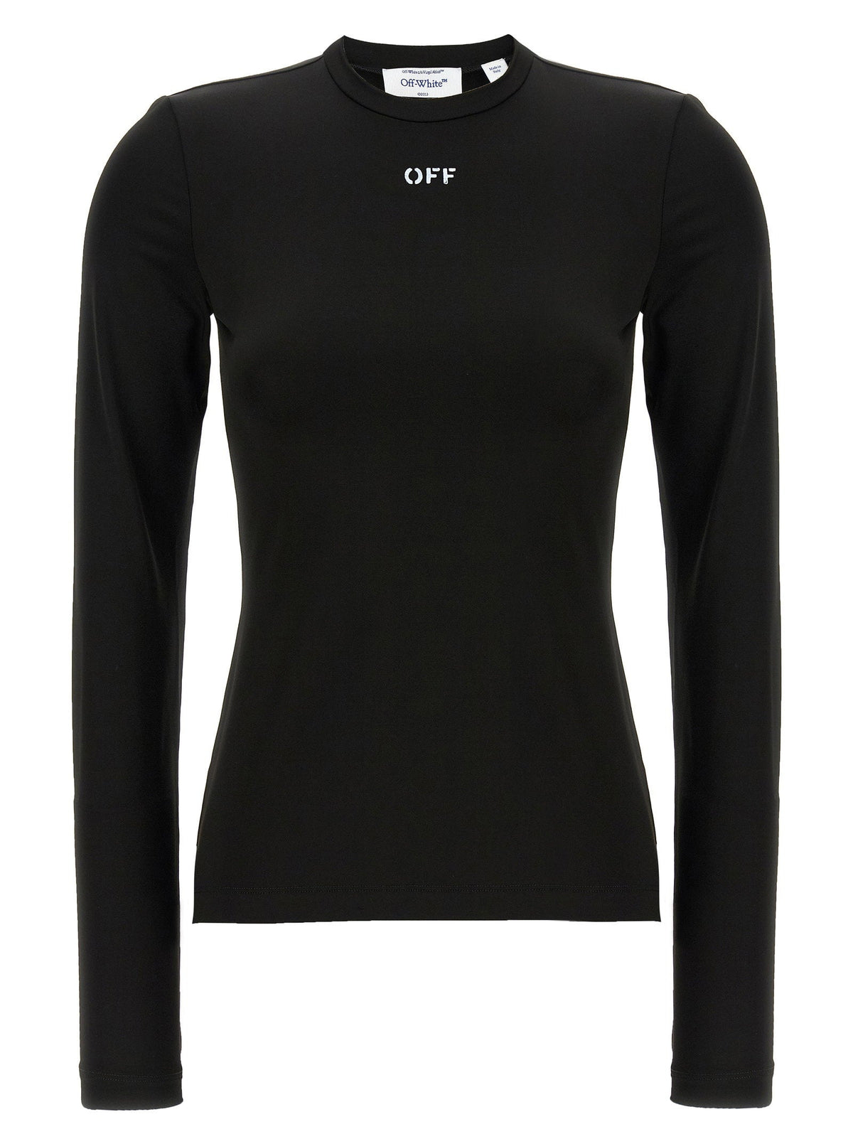 Off White Logo-Print Stretch Sweater — Black