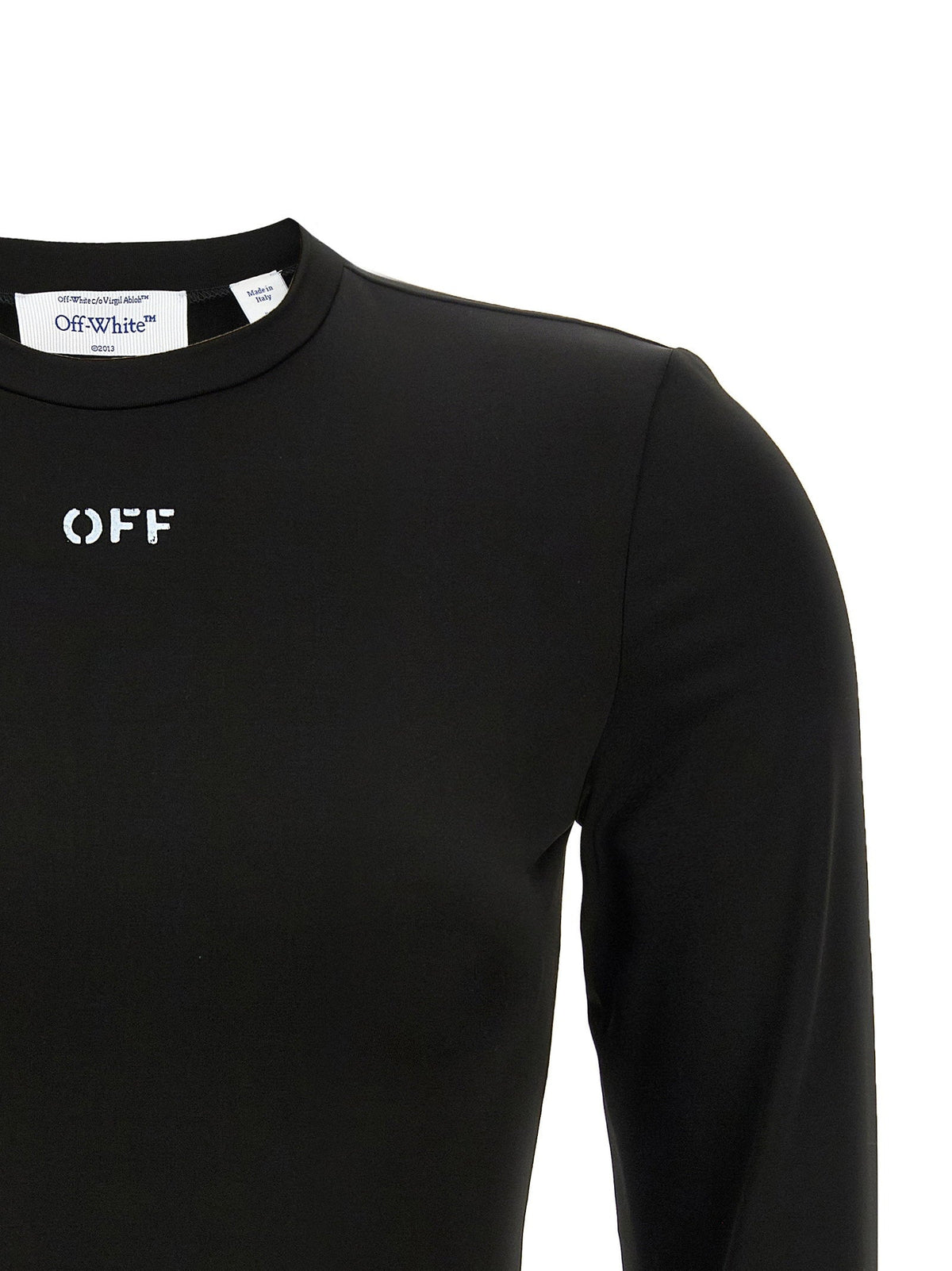 Off White Logo-Print Stretch Sweater — Black