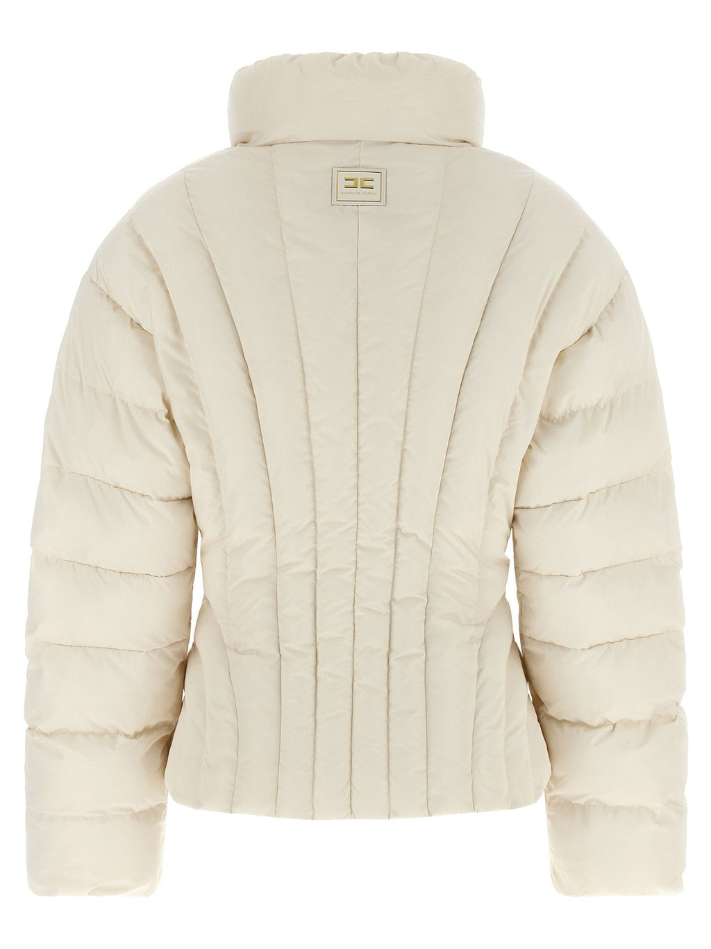 Elisabetta Franchi Quilted Down Down Jacket — Cream