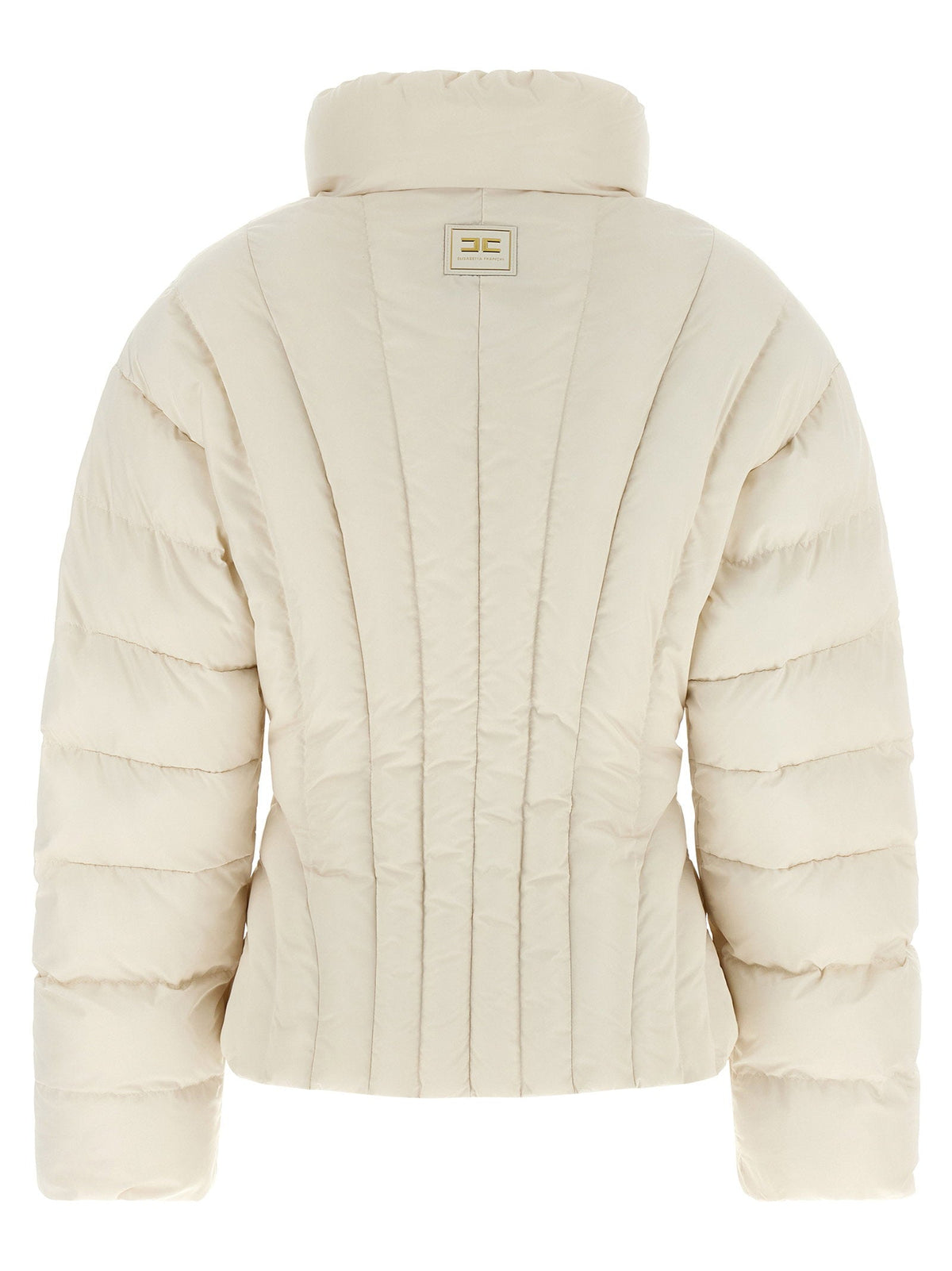 Elisabetta Franchi Quilted Down Down Jacket — Cream