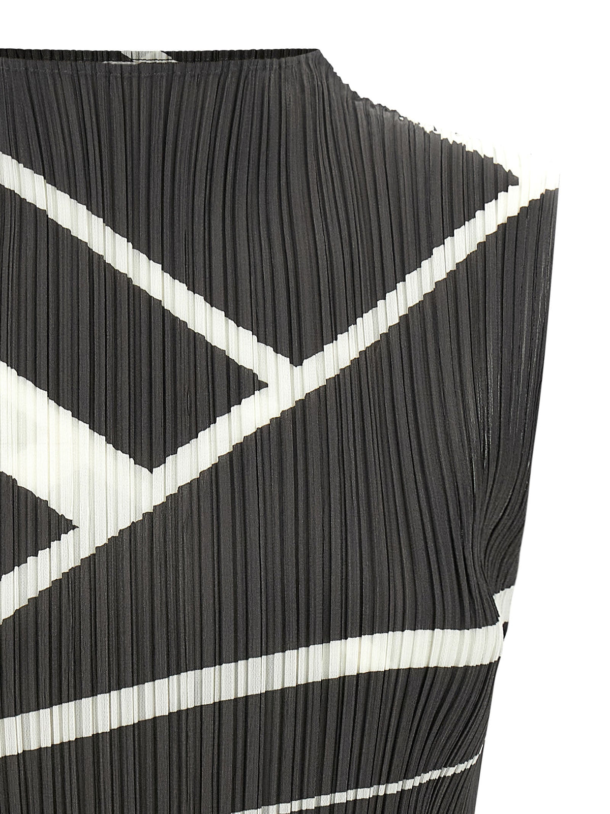 Pleats Please Issey Miyake Fold Line Blouse — Charcoal Grey