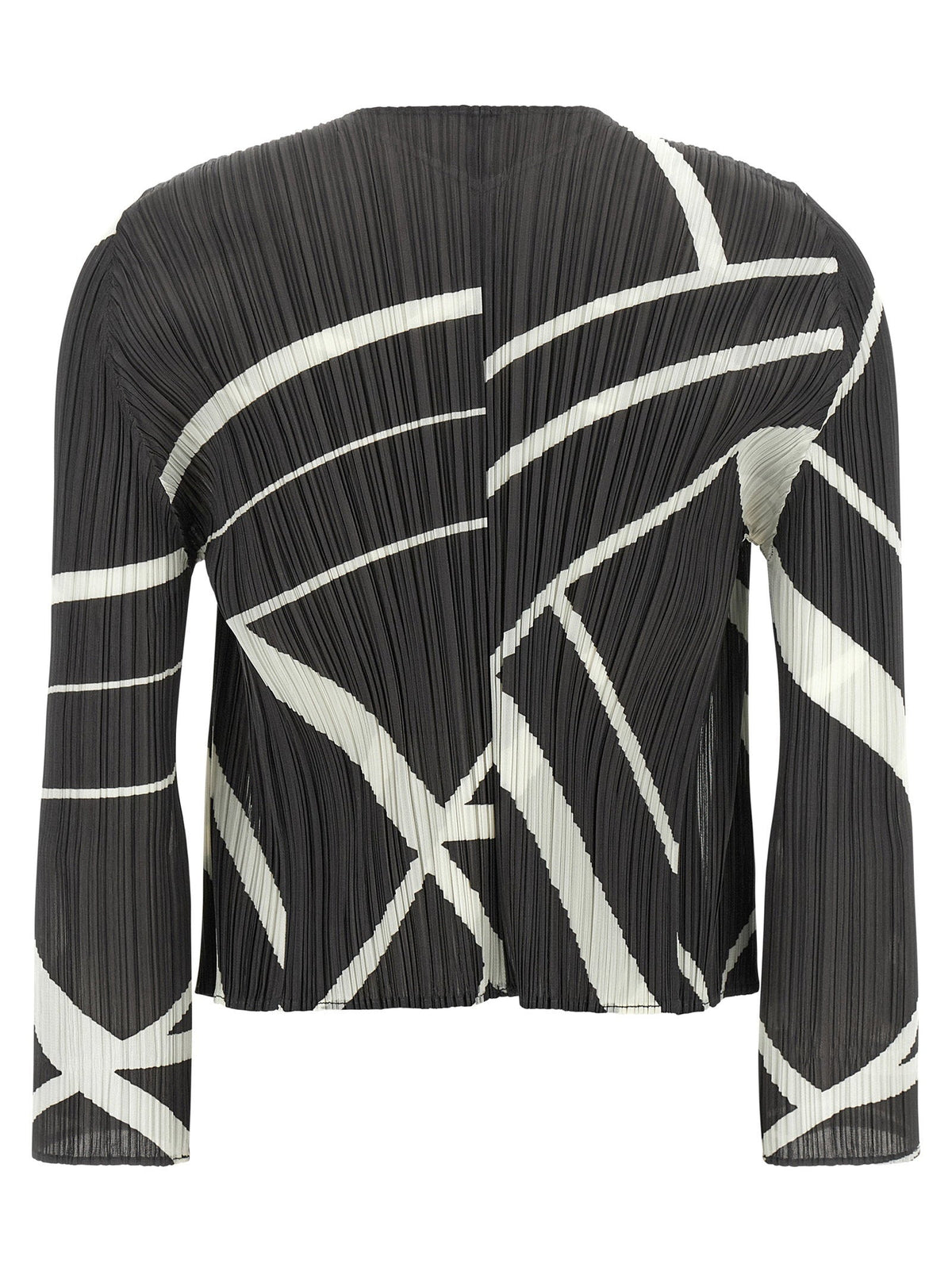 Pleats Please Issey Miyake Fold Line Cardigan — Black