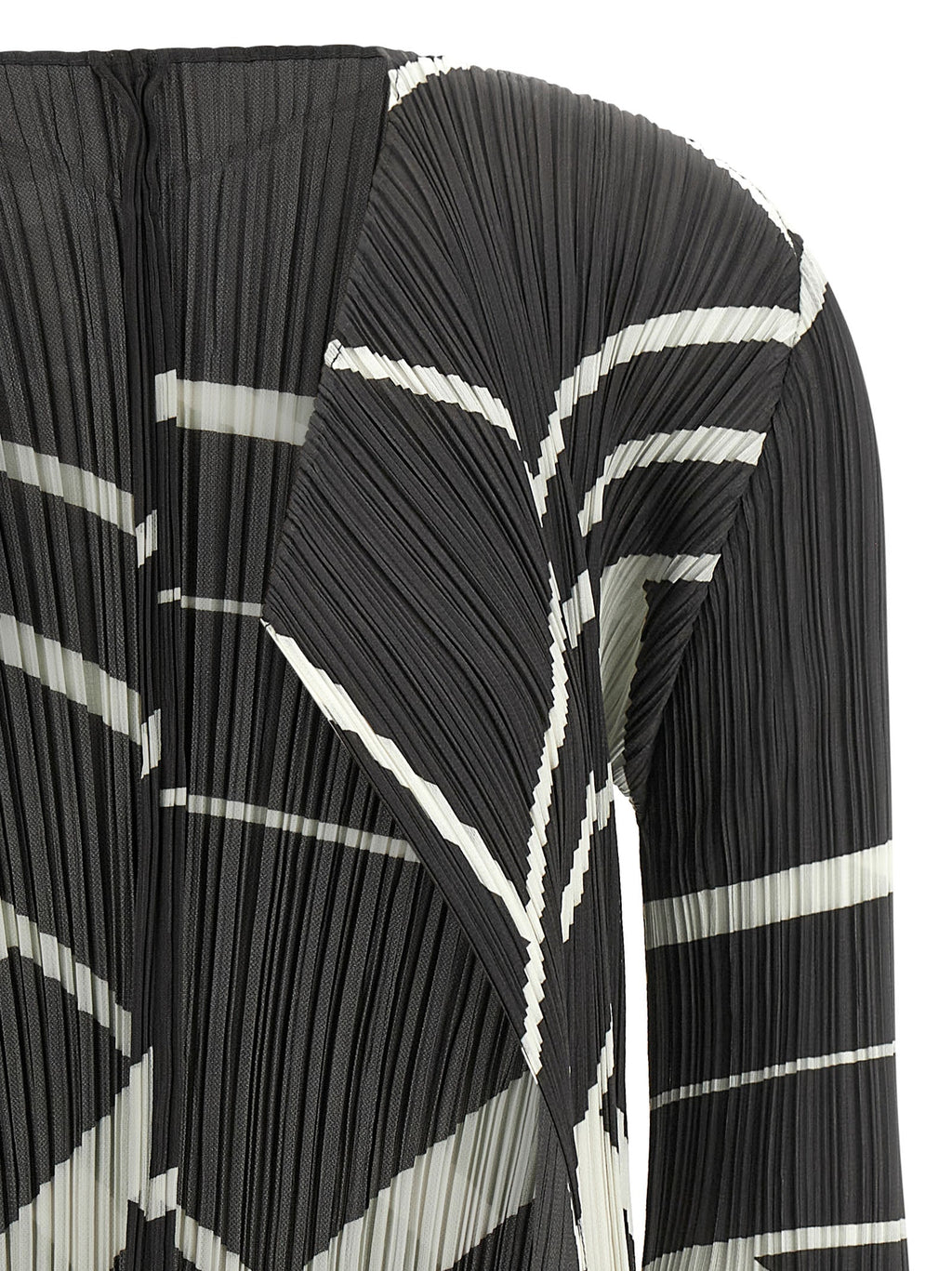 Pleats Please Issey Miyake Fold Line Cardigan — Black