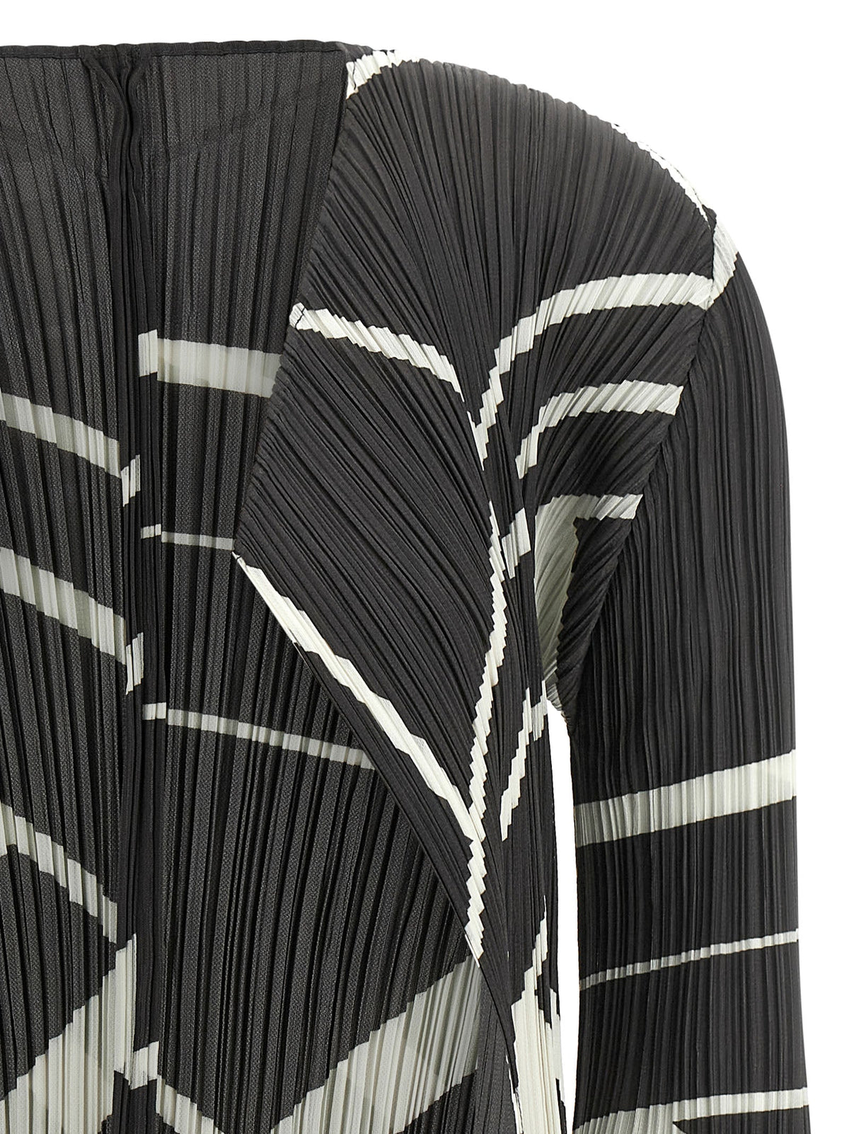 Pleats Please Issey Miyake Fold Line Cardigan — Black