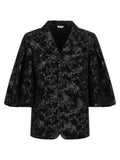 Comme Des Garçons Homme Plus Jacquard Flared-Sleeve Blazer — Black